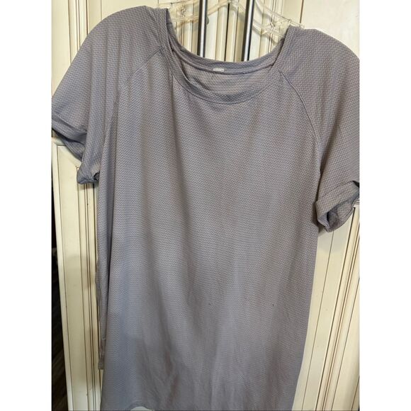 Lululemon Women's Open Up Tie Back Cuffed Short Sleeve Athletic Top Purple Large - Picture 9 of 10